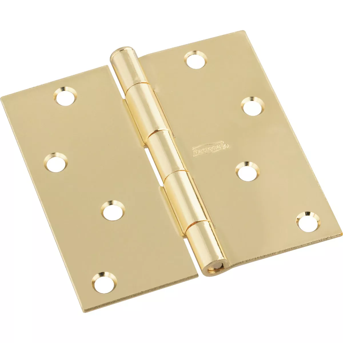 National 4 In. Square Polished Brass Door Hinge
