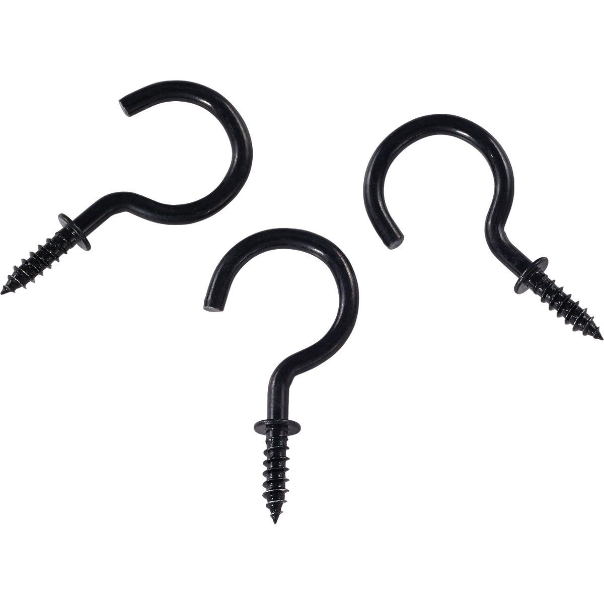 National 1 In. Black Cup Hook (30-Count)