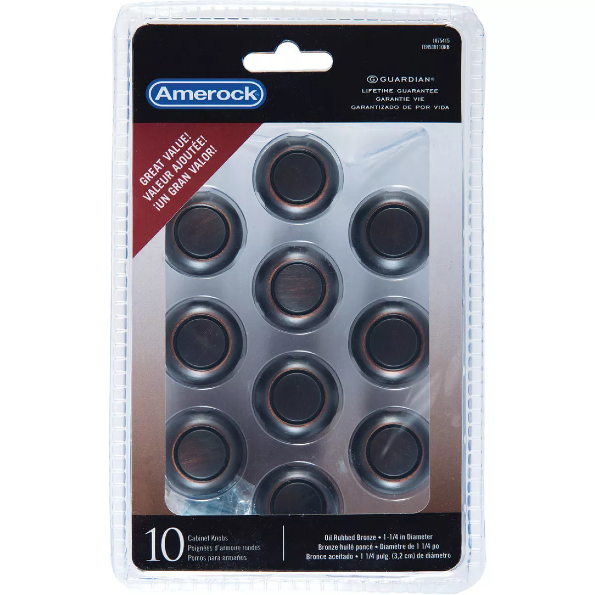 Amerock Everyday Heritage Round Oil-Rubbed Bronze Cabinet Knob 10-Pack - photo 2