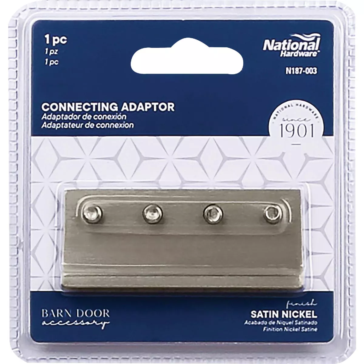 National Hardware Satin Nickel Steel Barn Door Track Adapter - photo 2