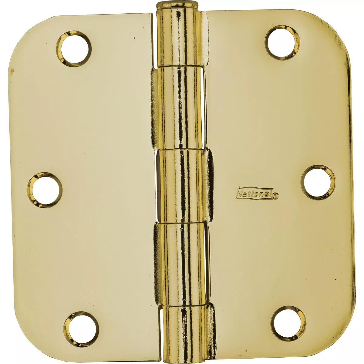 National 3-1/2 In. x 5/8 In. Radius Polished Brass Door Hinge - photo 2