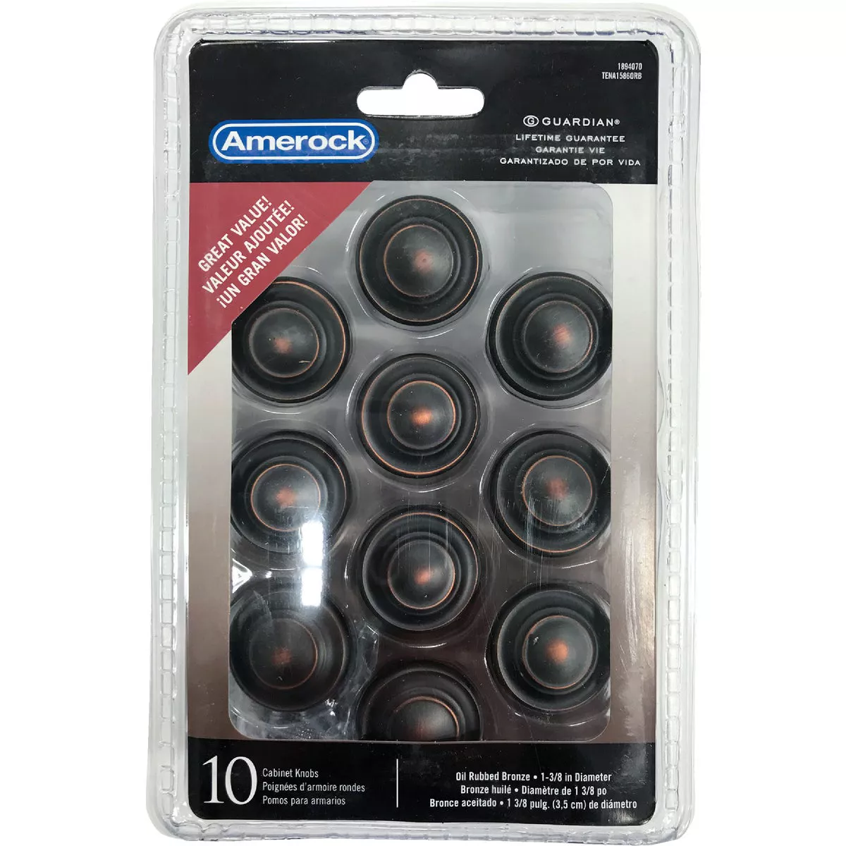 Amerock Inspirations 1.3125 In. Dia. Round Oil-Rubbed Bronze Cabinet Knob (10-Pack) - photo 2