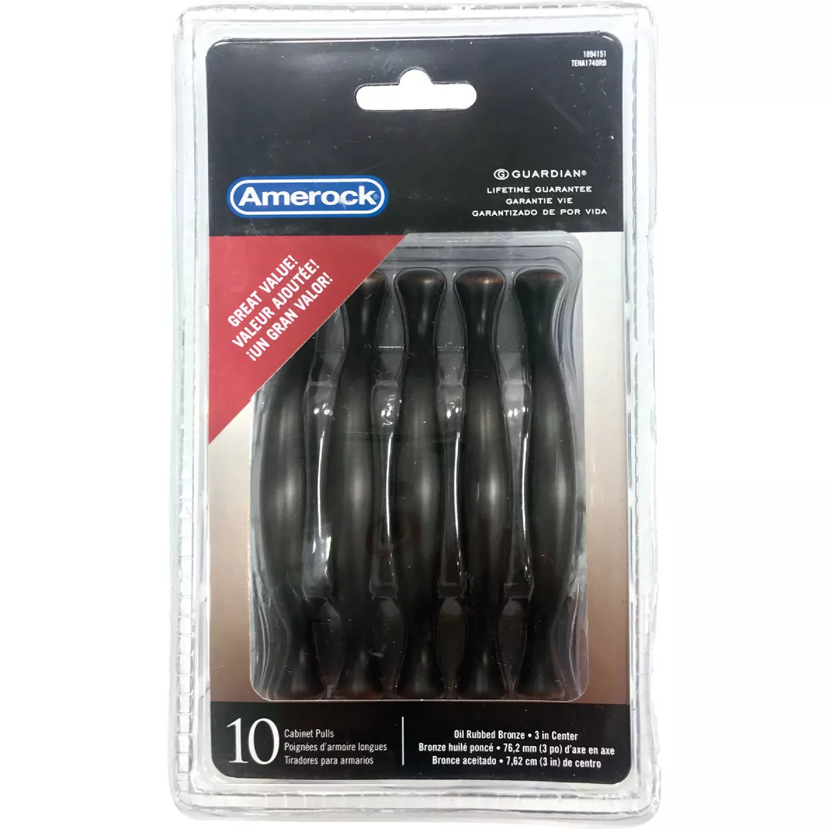 Amerock Everyday Heritage 3 In. Oil-Rubbed Bronze Cabinet Drawer Pull (10-Pack) - photo 2