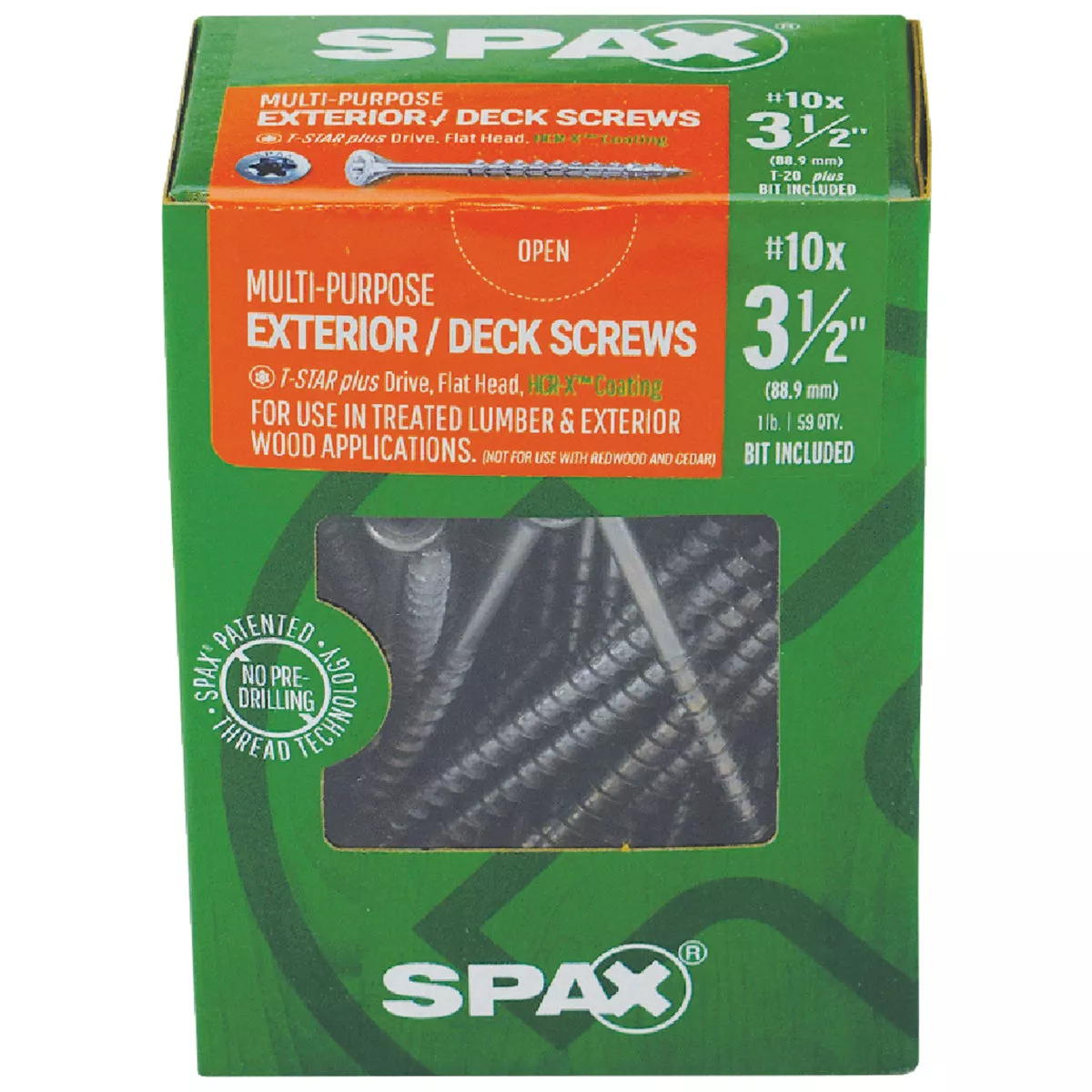 SPAX #10 x 3-1/2 In. T20 Plus Flat Head HCR-X (Exterior Rated) Deck Screw (59 Ct.)- - photo 2