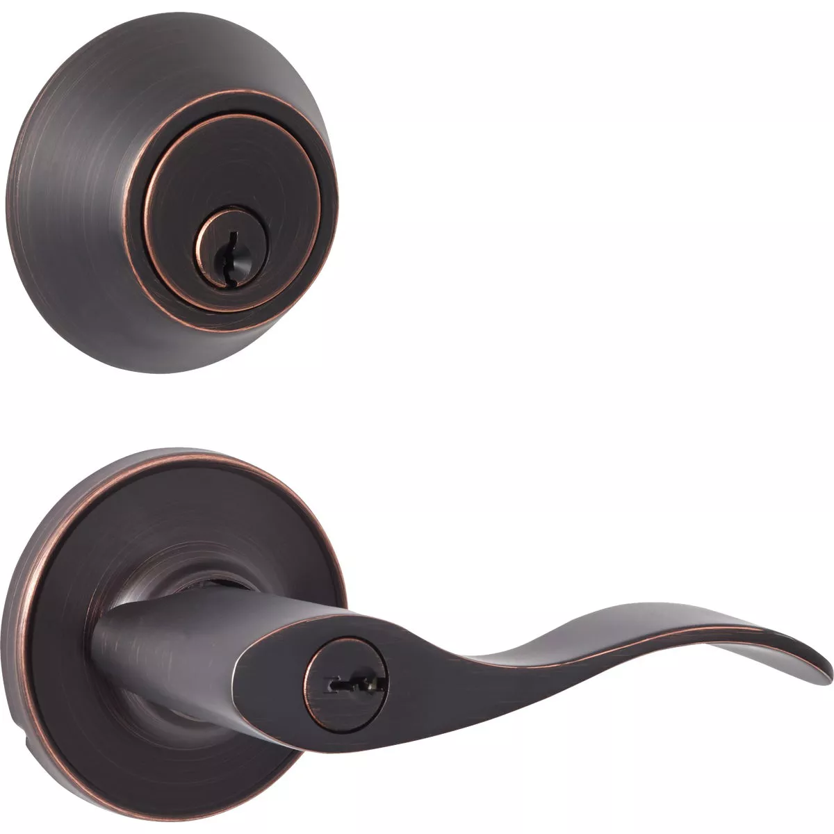 Steel Pro Oil Rubbed Bronze Single Cylinder Deadbolt and Lever Combo