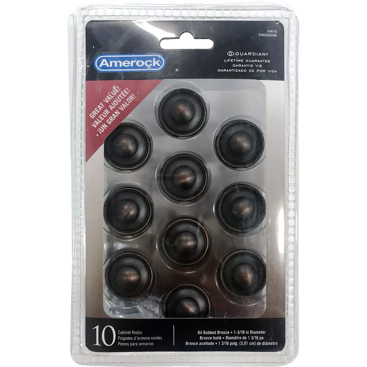 Amerock Everyday Heritage Round Oil-Rubbed Bronze Cabinet Knob (10-Pack) - photo 2