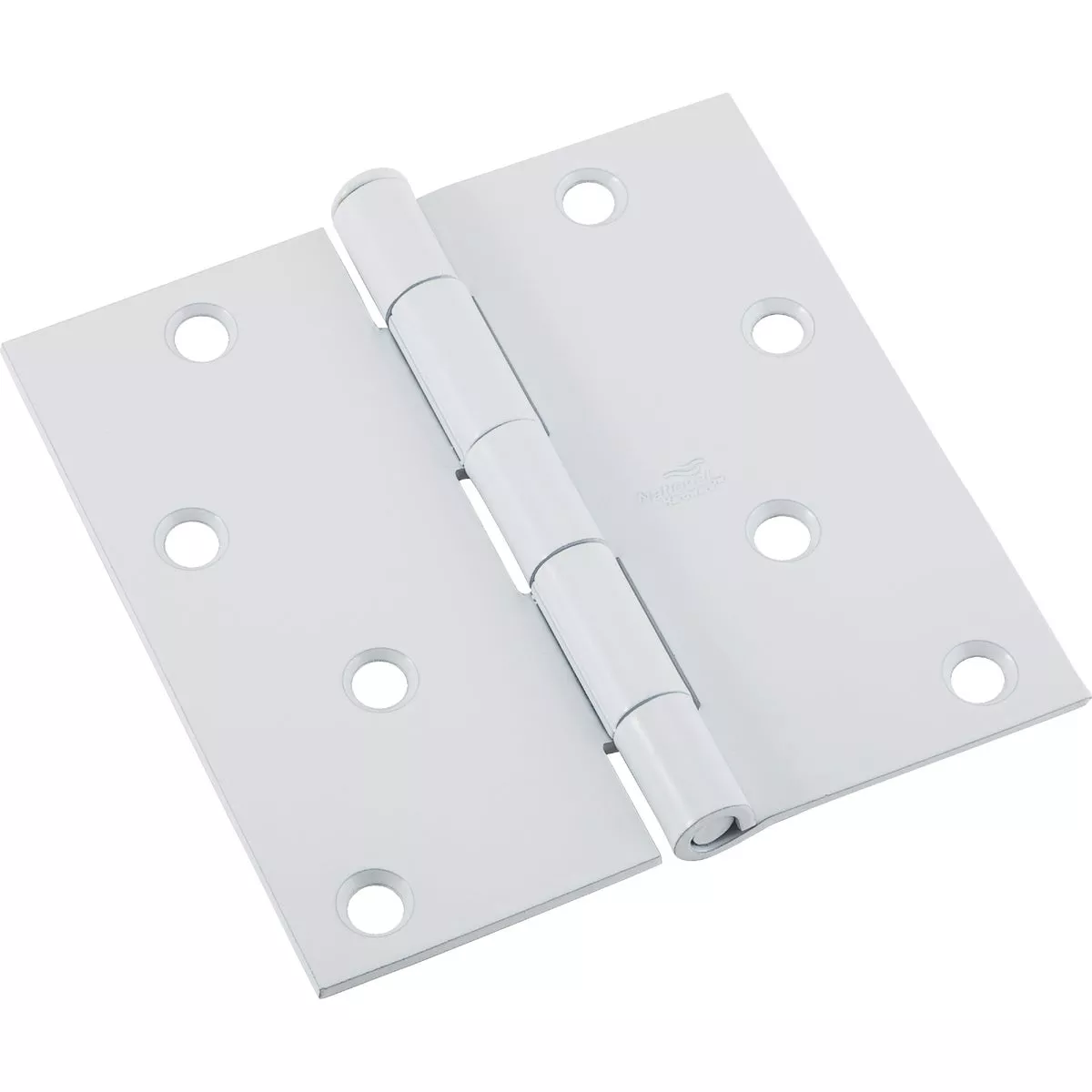 National 4 In. Square White Door Hinge
