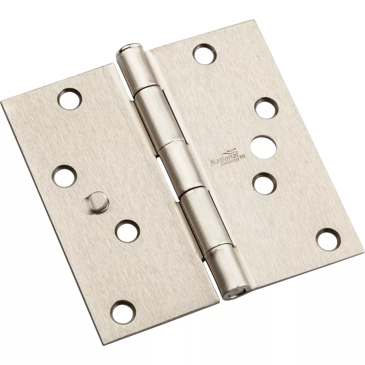National Hardware 4 In. Satin Nickel Square Door Hinge, (3-Pack)