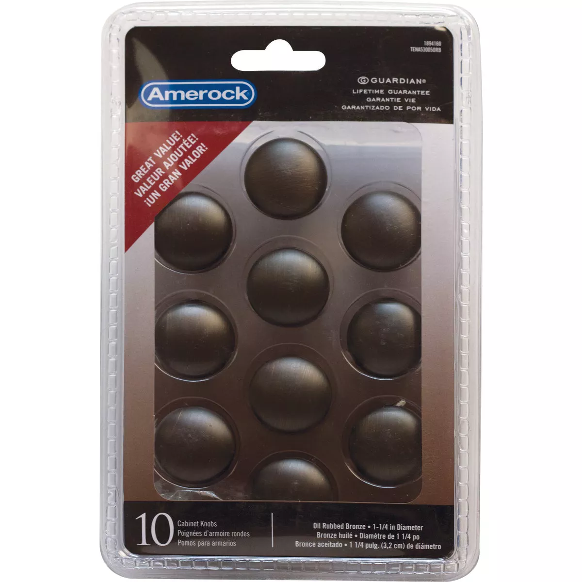 Amerock Edona 1.25 In. Dia. Round Oil Rubbed Bronze Cabinet Knob (10-Pack) - photo 2