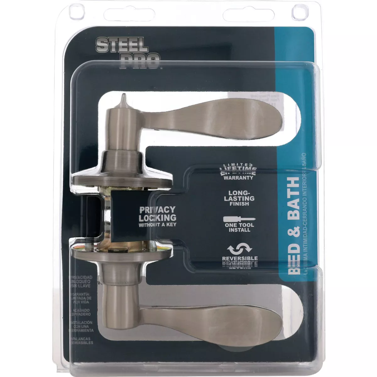 Steel Pro Brushed Nickel Privacy Door Lever - photo 2