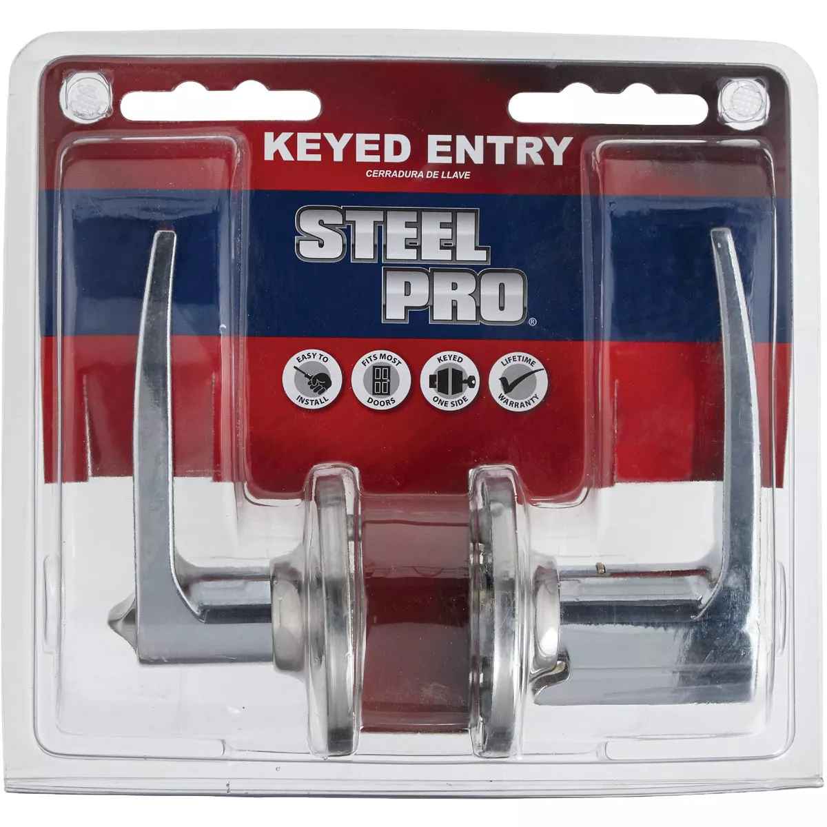 Steel Pro Polished Chrome Straight Entry Door Lever - photo 2