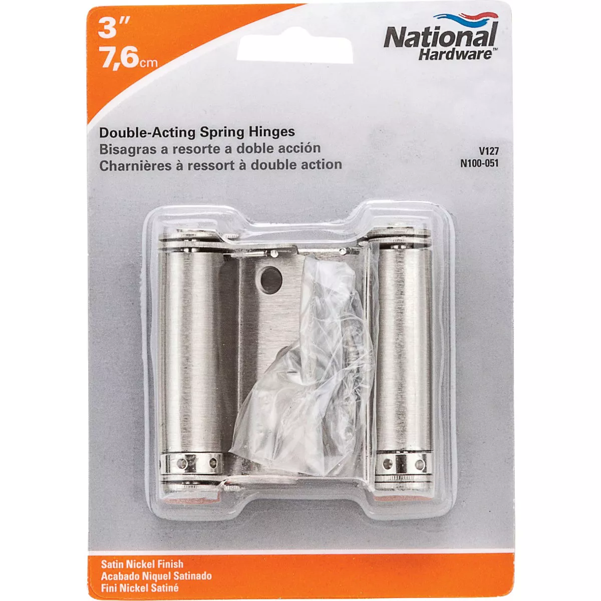 National Hardware 3 In. Satin Nickel Double-Acting Spring Door Hinge - photo 2
