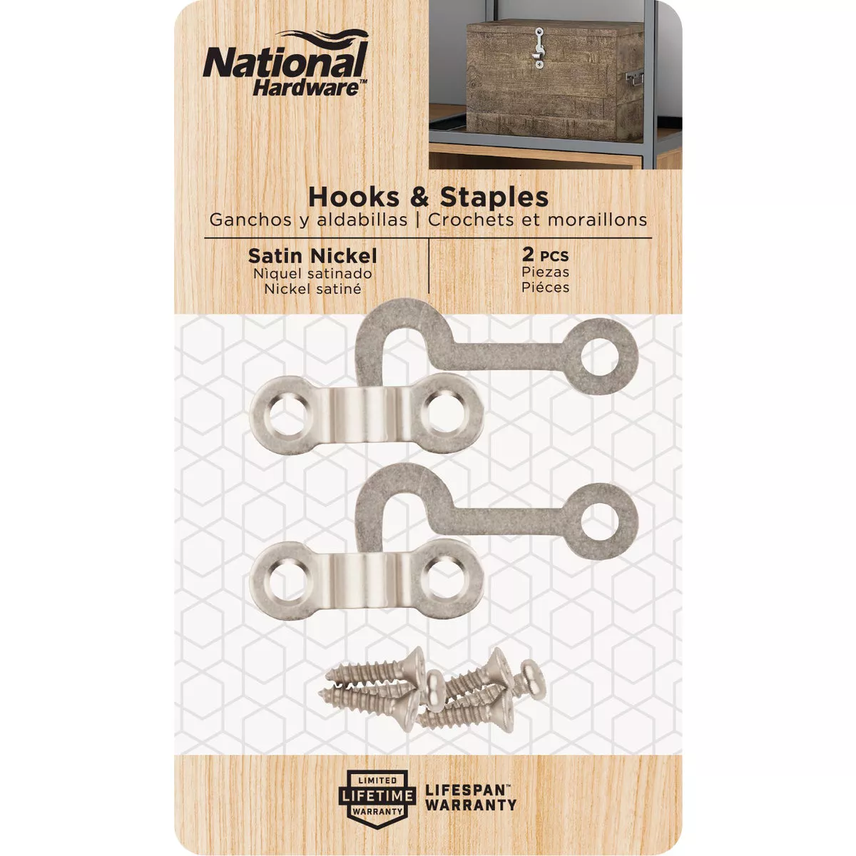 National Hardware Satin Nickel Decorative Hook and Staple (2 Count) - photo 2