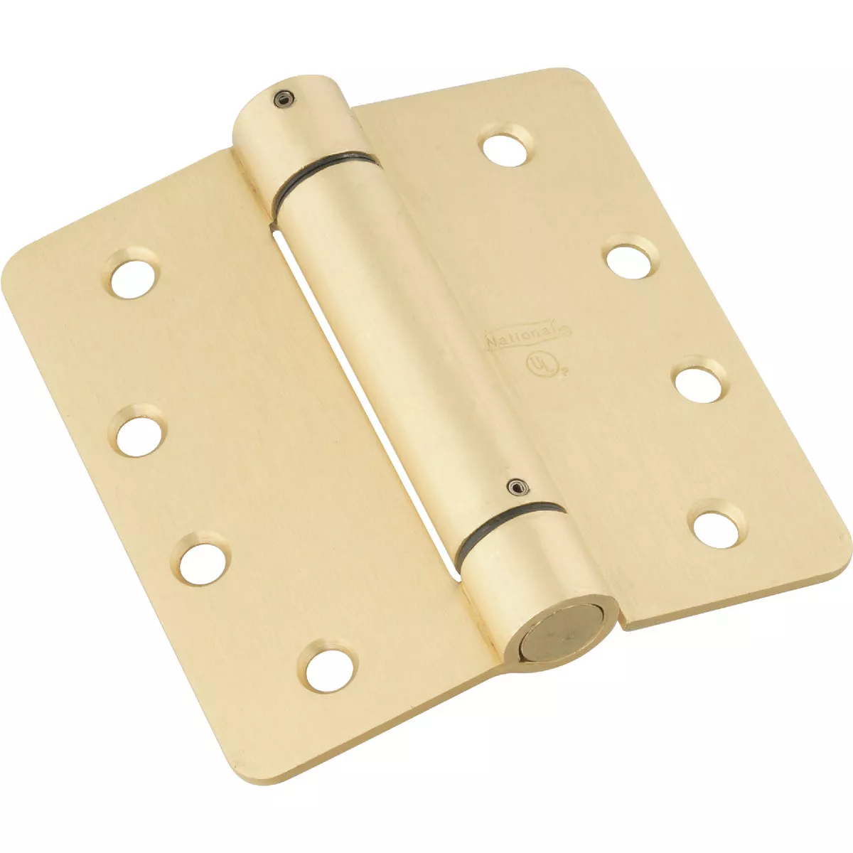 National Hardware 4 In. 1/4 In. Radius Brass Spring Door Hinge