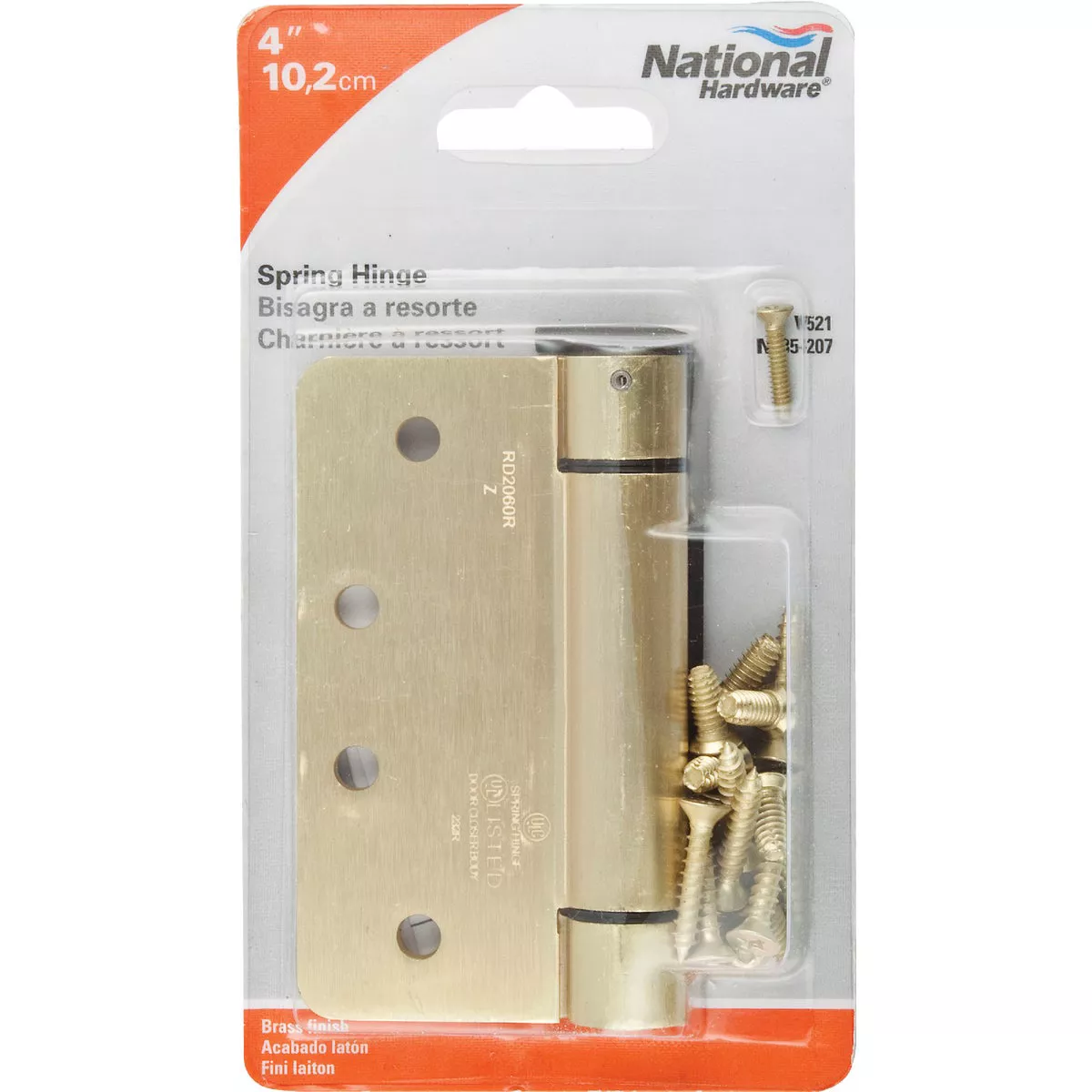 National Hardware 4 In. 1/4 In. Radius Brass Spring Door Hinge - photo 2