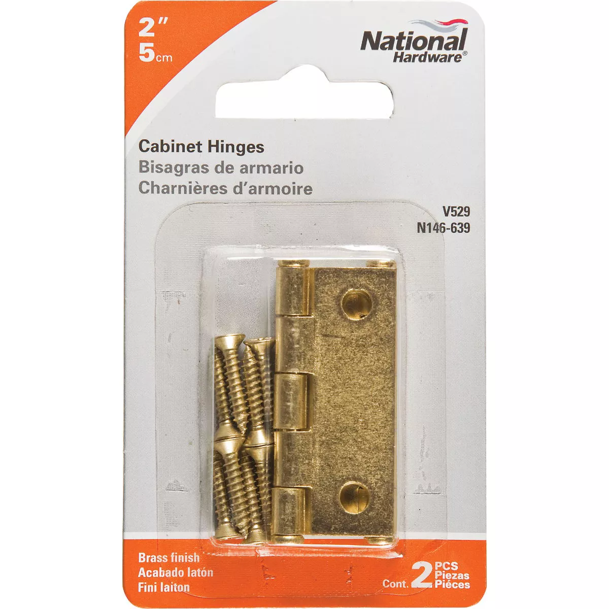 National Hardware 2 In. Brass Full-Inset Pin Hinge (2-Pack) - photo 2