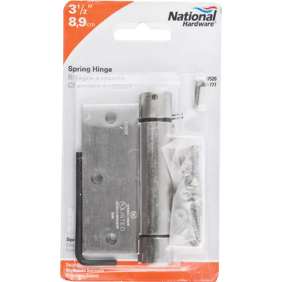 National Hardware 3-1/2 In. Satin Nickel Square Spring Door Hinge - photo 2