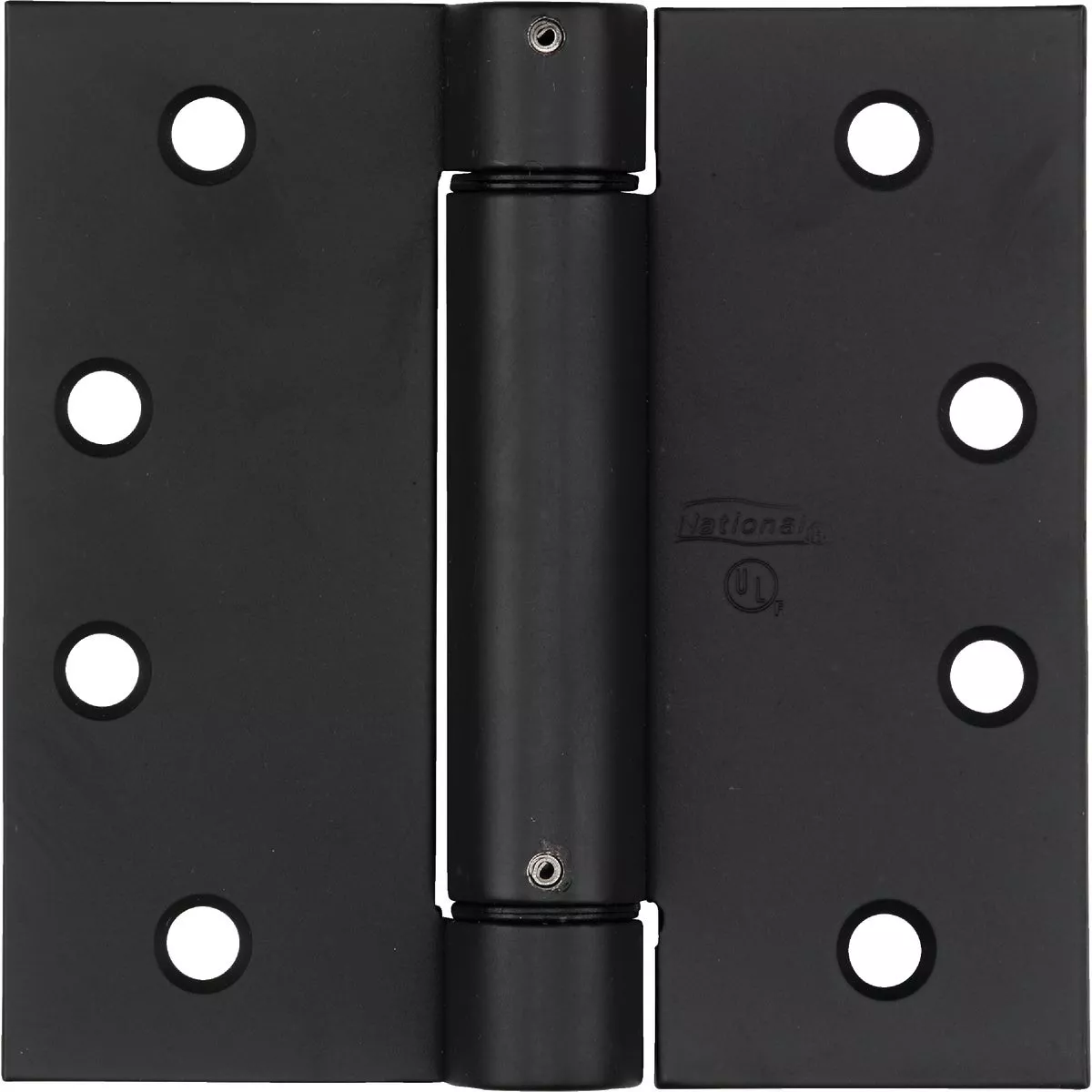 National Hardware 4 In. Oil Rubbed Bronze Square Spring Door Hinge