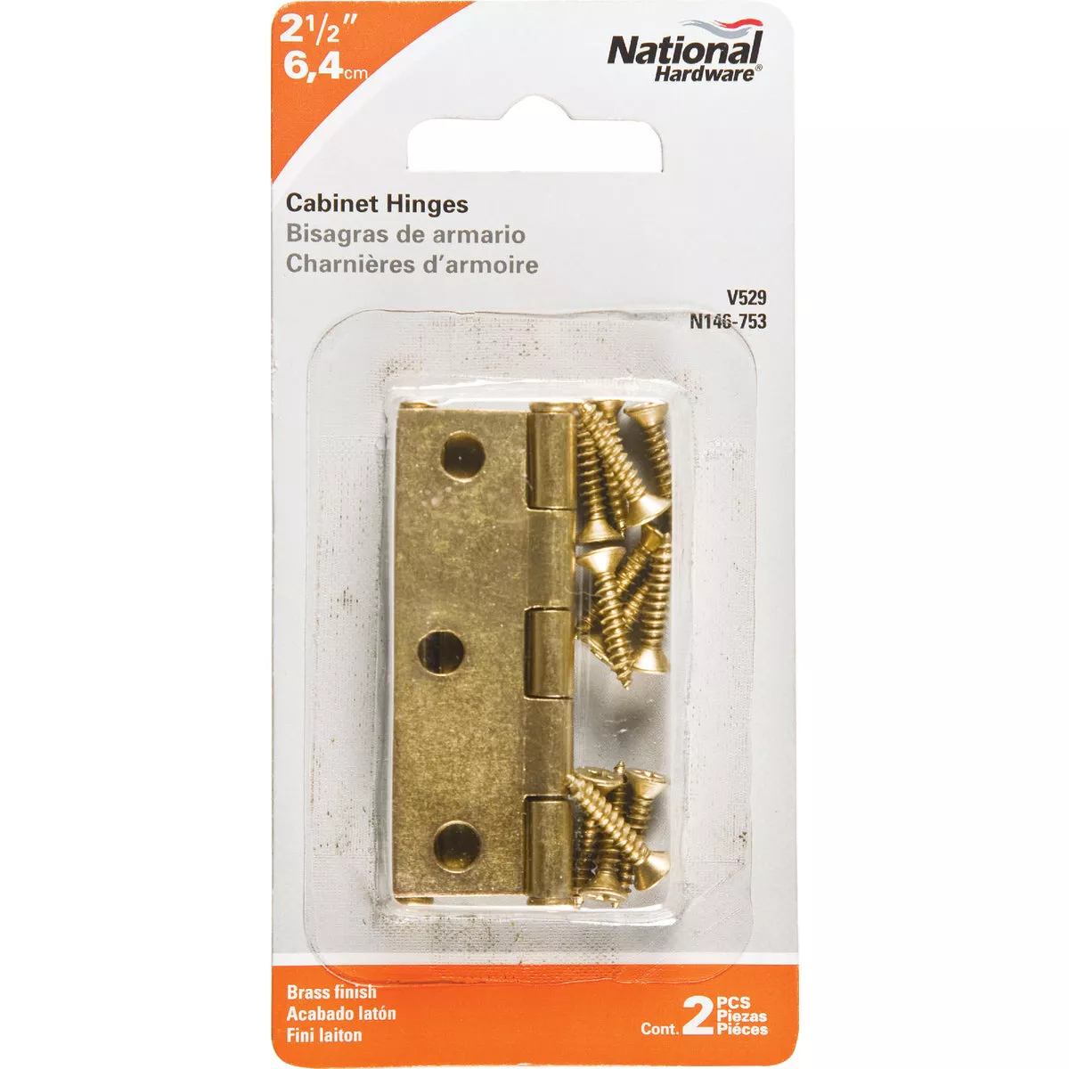 National Hardware 2-1/2 In. Brass Full-Inset Pin Hinge (2-Pack) - photo 2