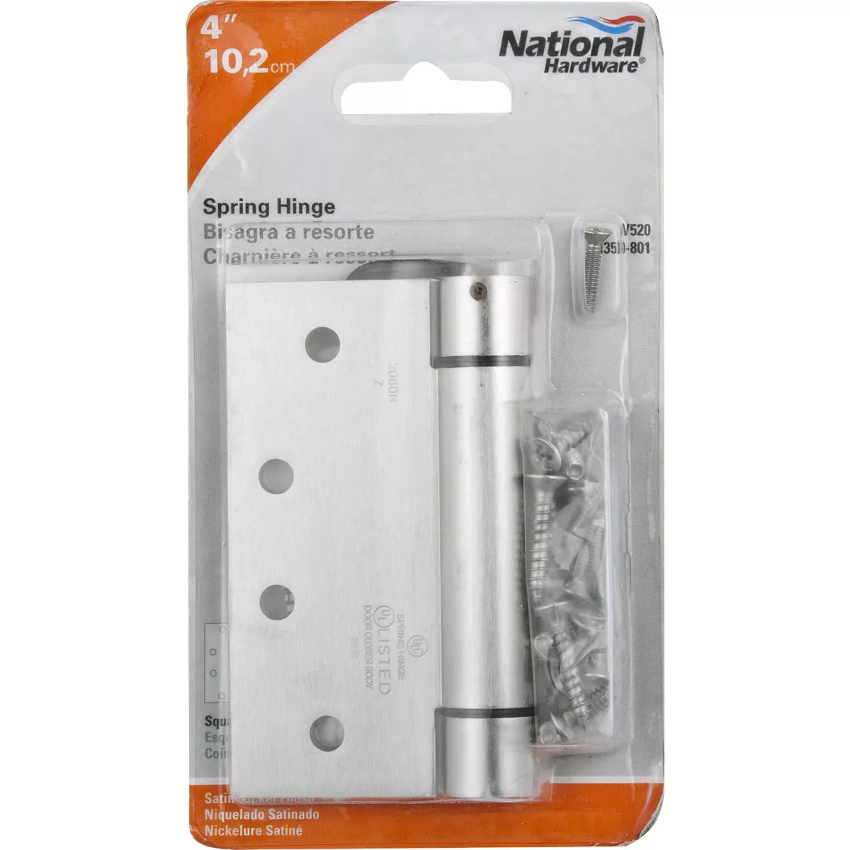 National Hardware 4 In. Satin Nickel Square Spring Door Hinge - photo 2