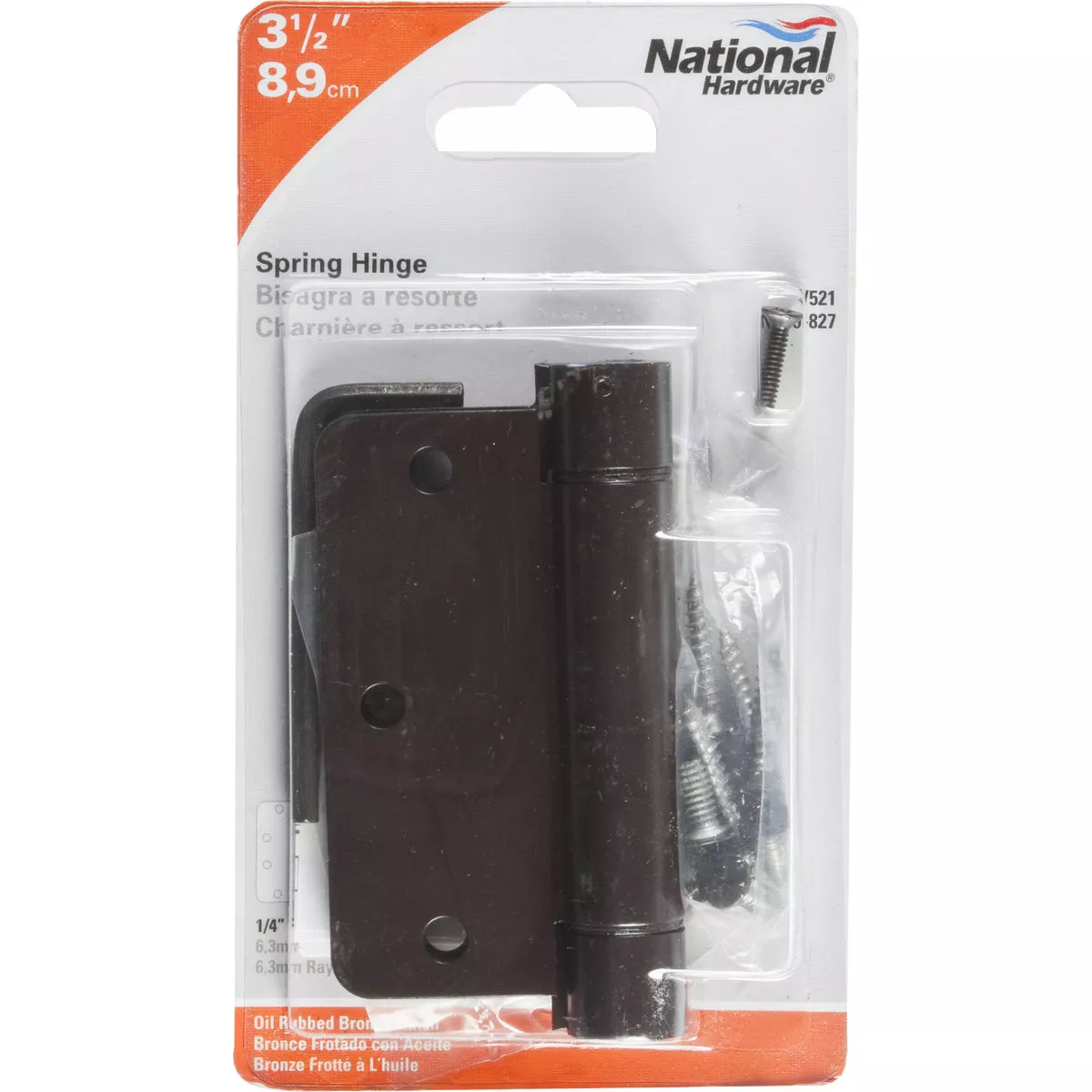 National Hardware 3-1/2 In. Oil Rubbed Bronze 1/4 In. Radius Spring Door Hinge - photo 2