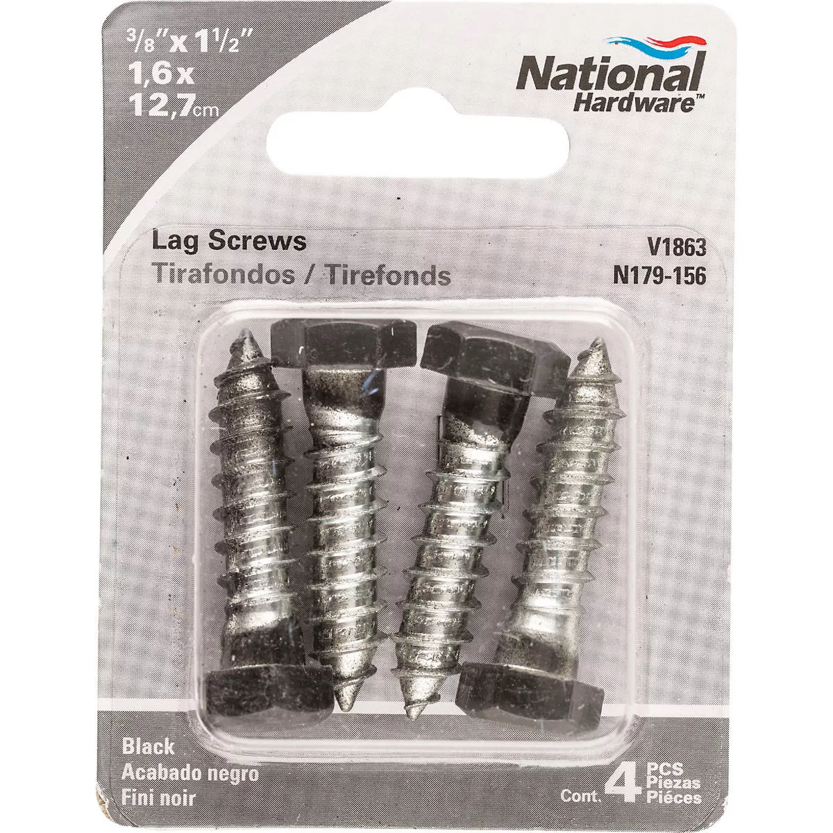 National 3/8 In. x 1-1/2 In. Black Hex Lag Bolt (4 Ct.) - photo 2