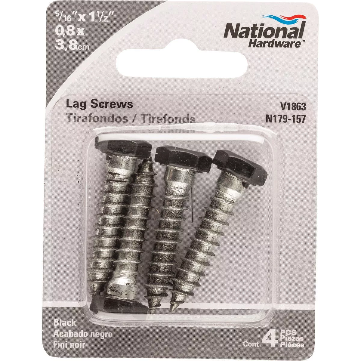 National 5/16 In. x 1-1/2 In. Black Hex Lag Bolt (4 Ct.) - photo 2