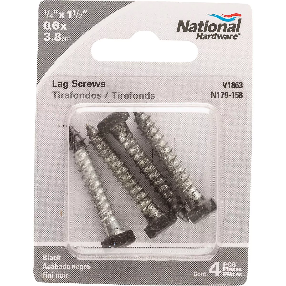 National 1/4 In. x 1-1/2 In. Black Hex Lag Bolt (4 Ct.) - photo 2
