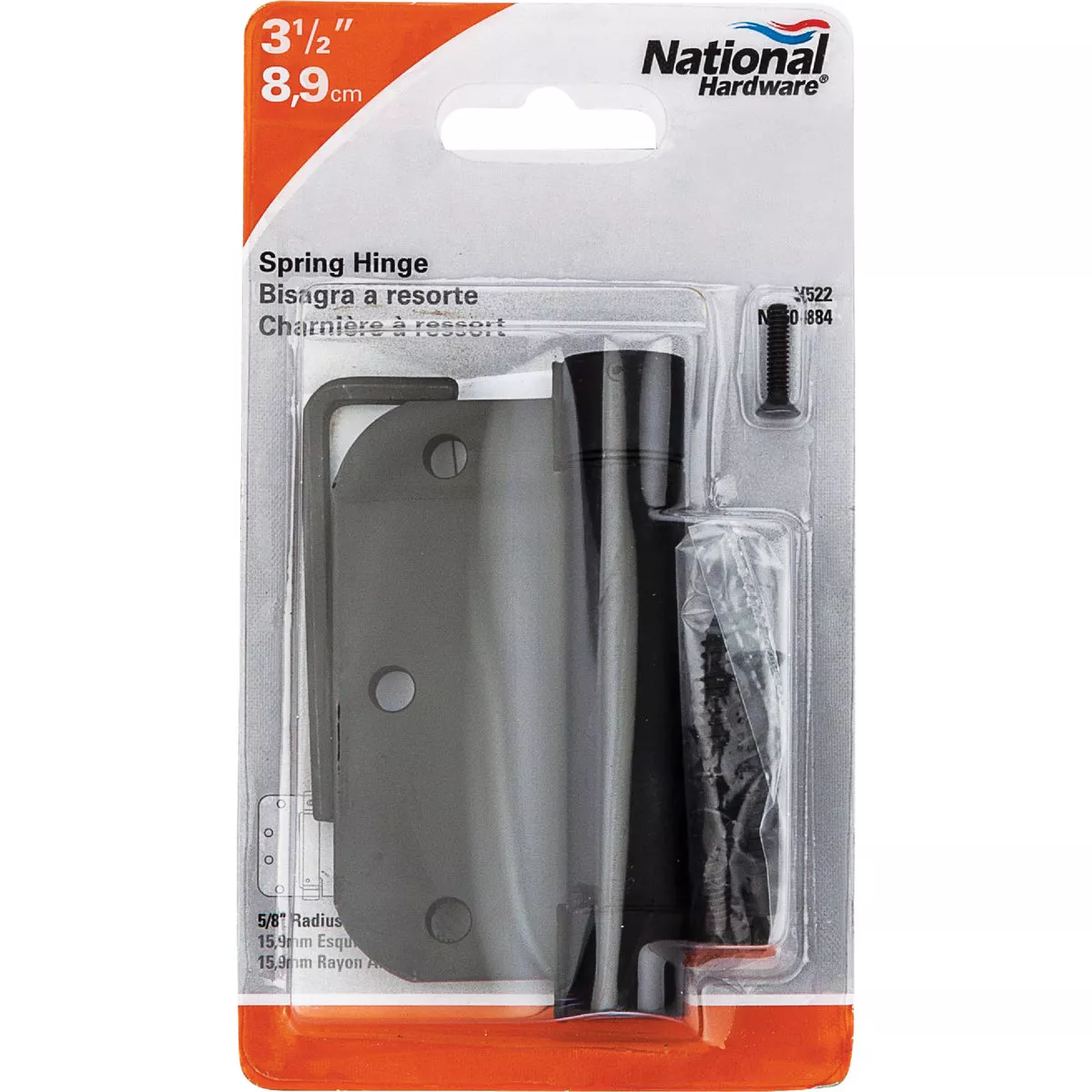 National Hardware 3-1/2 In. Oil Rubbed Bronze 5/8 In. Radius Spring Door Hinge - photo 2