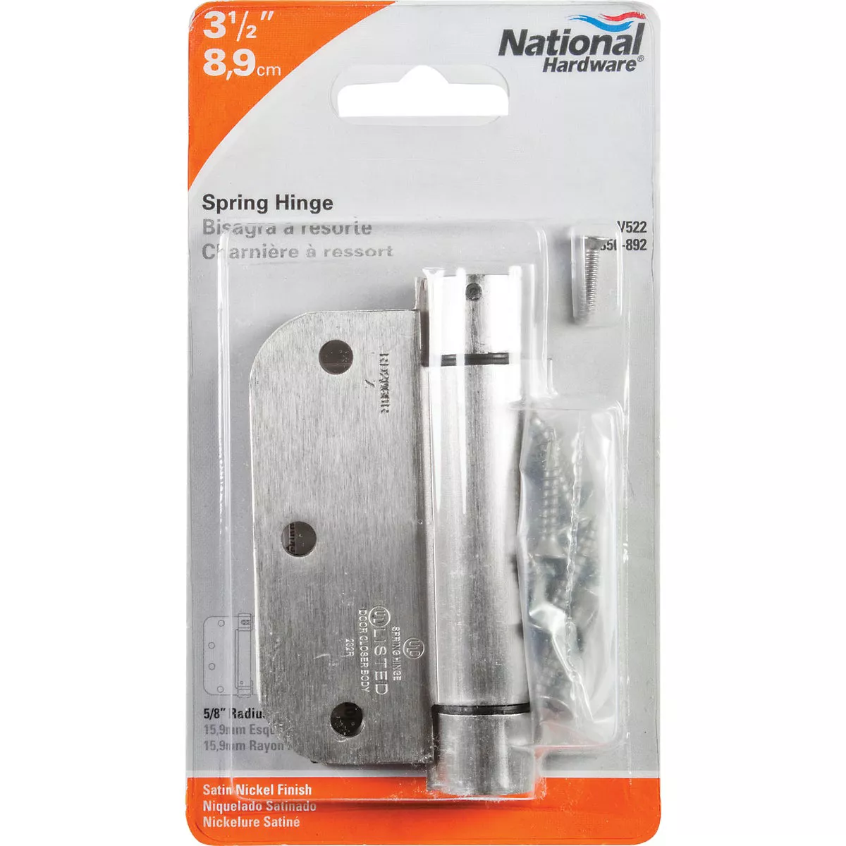 National Hardware 3-1/2 In. Satin Nickel 5/8 In. Radius Spring Door Hinge - photo 2