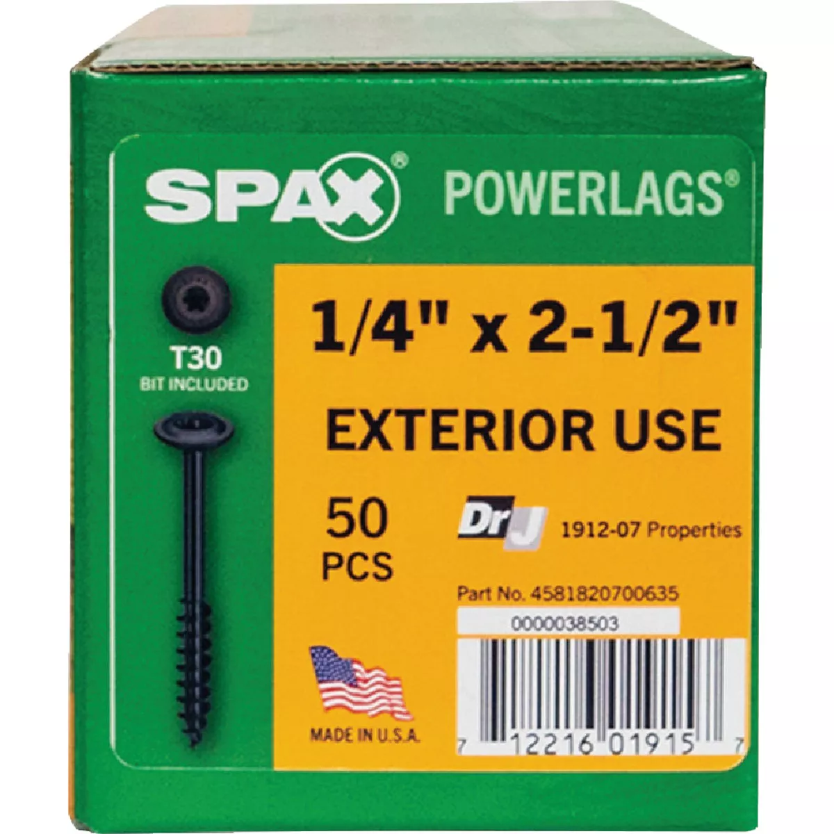 SPAX Powerlag 1/4 In. x 2-1/2 In. T30 Washer Head HCR (Exterior Rated) Lag Screw (50 Ct.) - photo 2