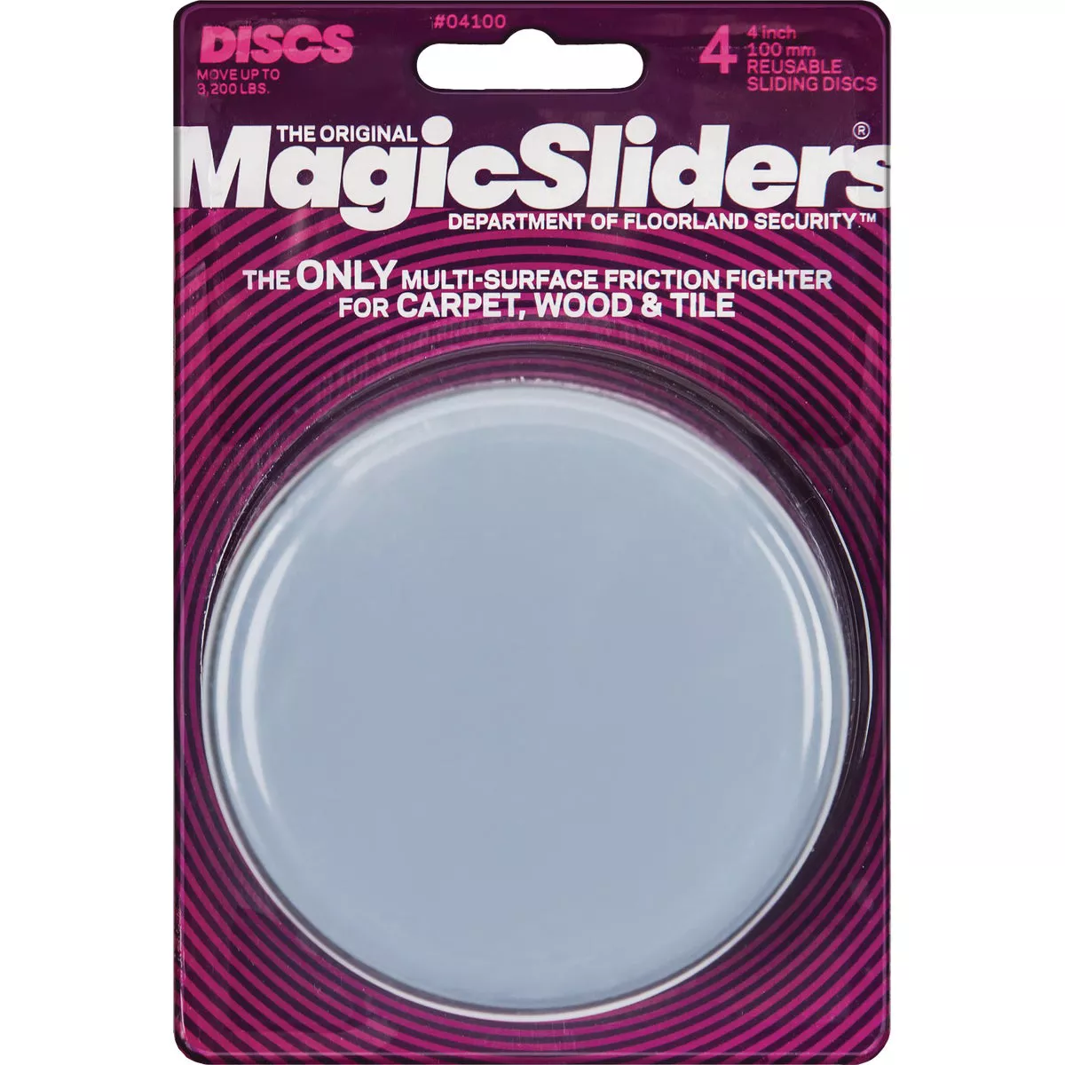 Magic Sliders 4 In. Round Furniture Glide,(4-Pack)