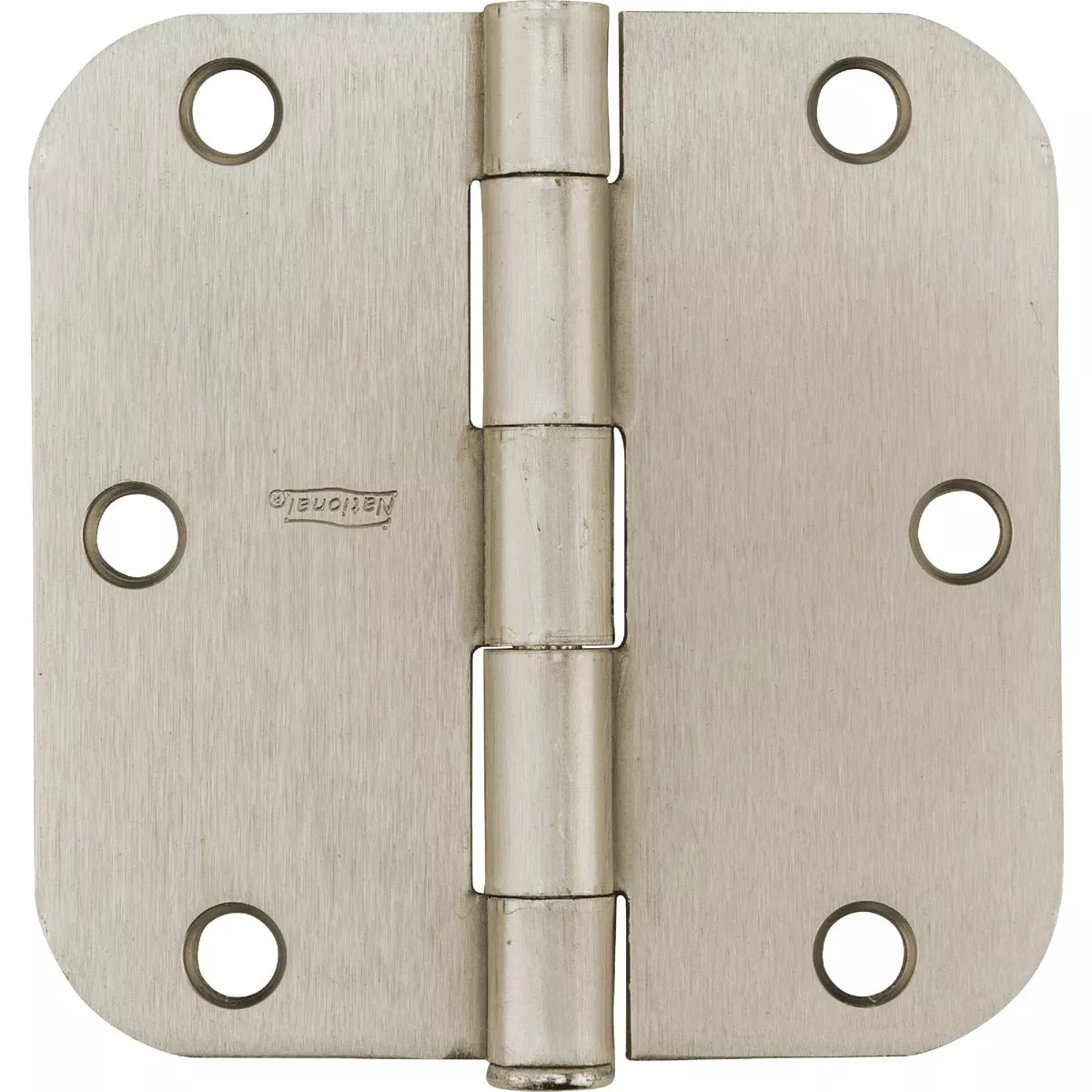 National Hardware 3-1/2 In. Satin Nickel 5/8 In. Radius Door Hinge (12-Pack)