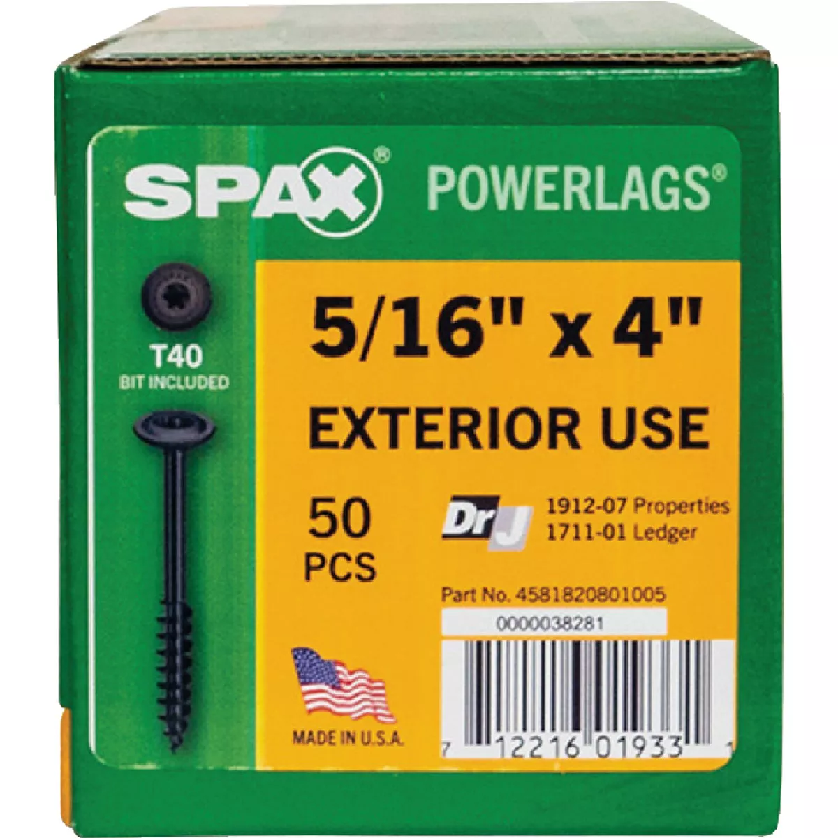 SPAX Powerlag 5/16 In. x 4 In. T40 Washer Head HCR (Exterior Rated) Lag Screw (50-Count) - photo 3