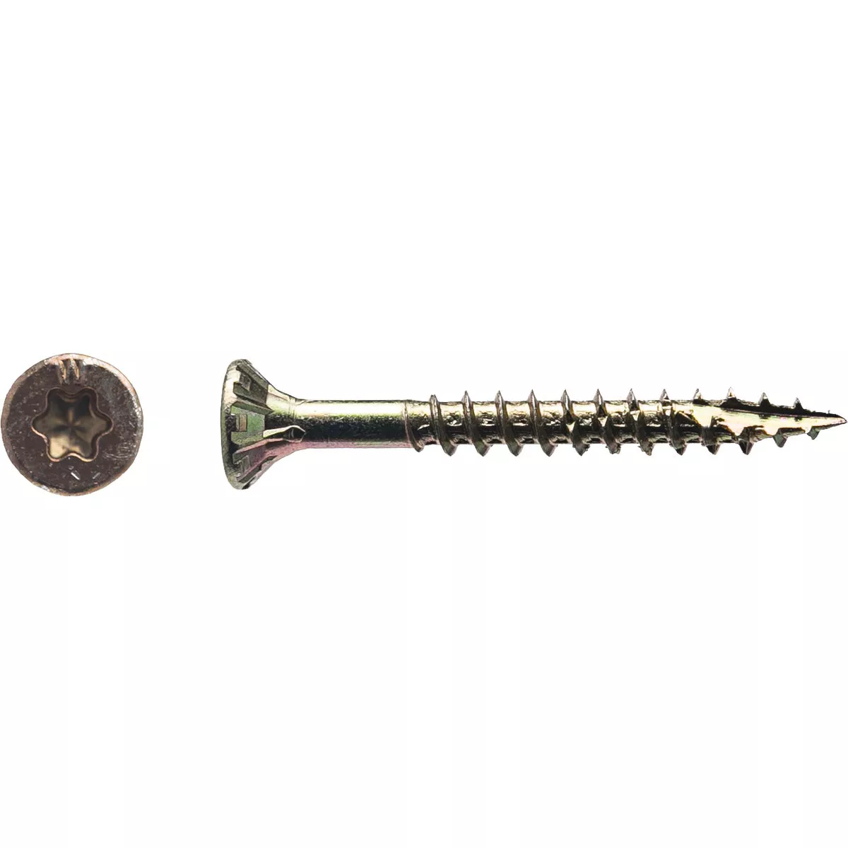 Big Timber #8 x 1-1/2 In. Yellow Zinc Flat Head Wood Screw (990 Ct., 5 Lb.)