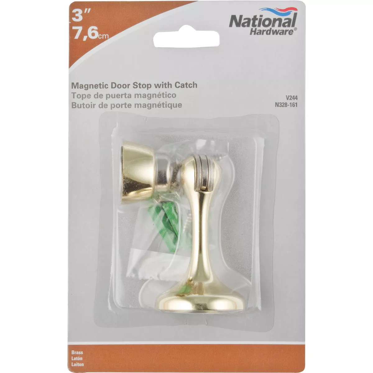 National Hardware Polished Brass Magnetic Rigid Door Stop - photo 2