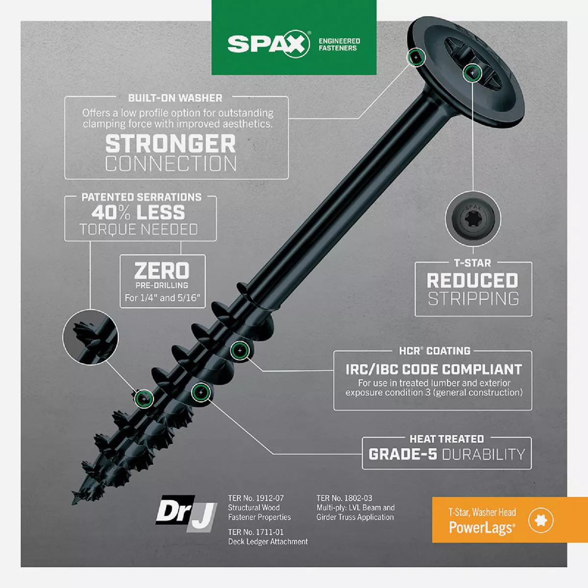 Spax PowerLags 3/8 In. x 6 In. Washer Head Exterior Structure Screw (25 Ct.) - photo 6