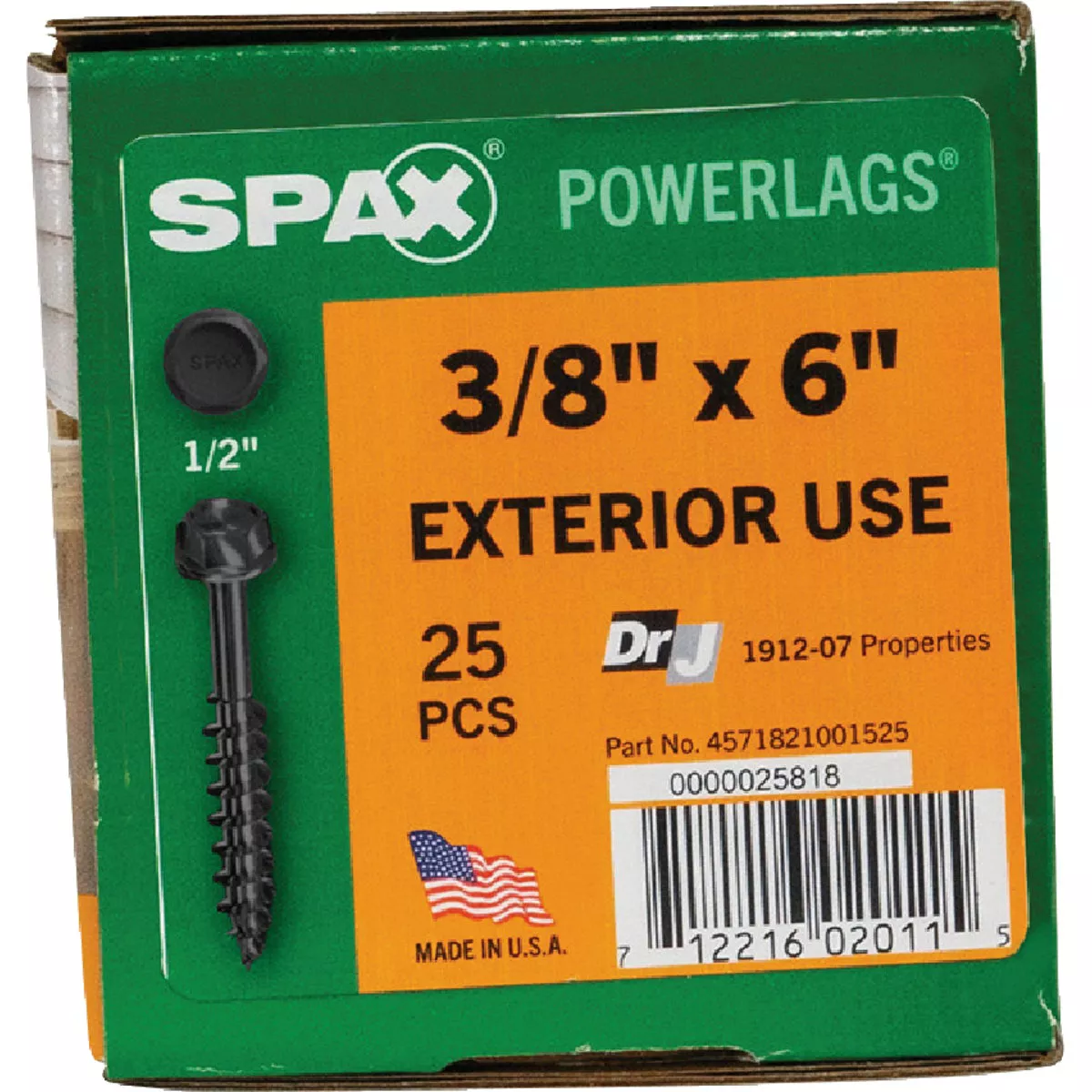 Spax PowerLags 3/8 In. x 6 In. Washer Head Exterior Structure Screw (25 Ct.) - photo 3