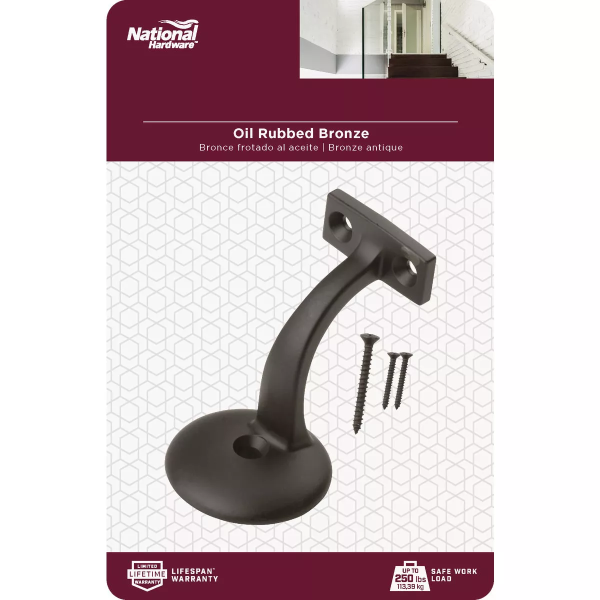 National Hardware Oil Rubbed Bronze Zinc Handrail Bracket - photo 2
