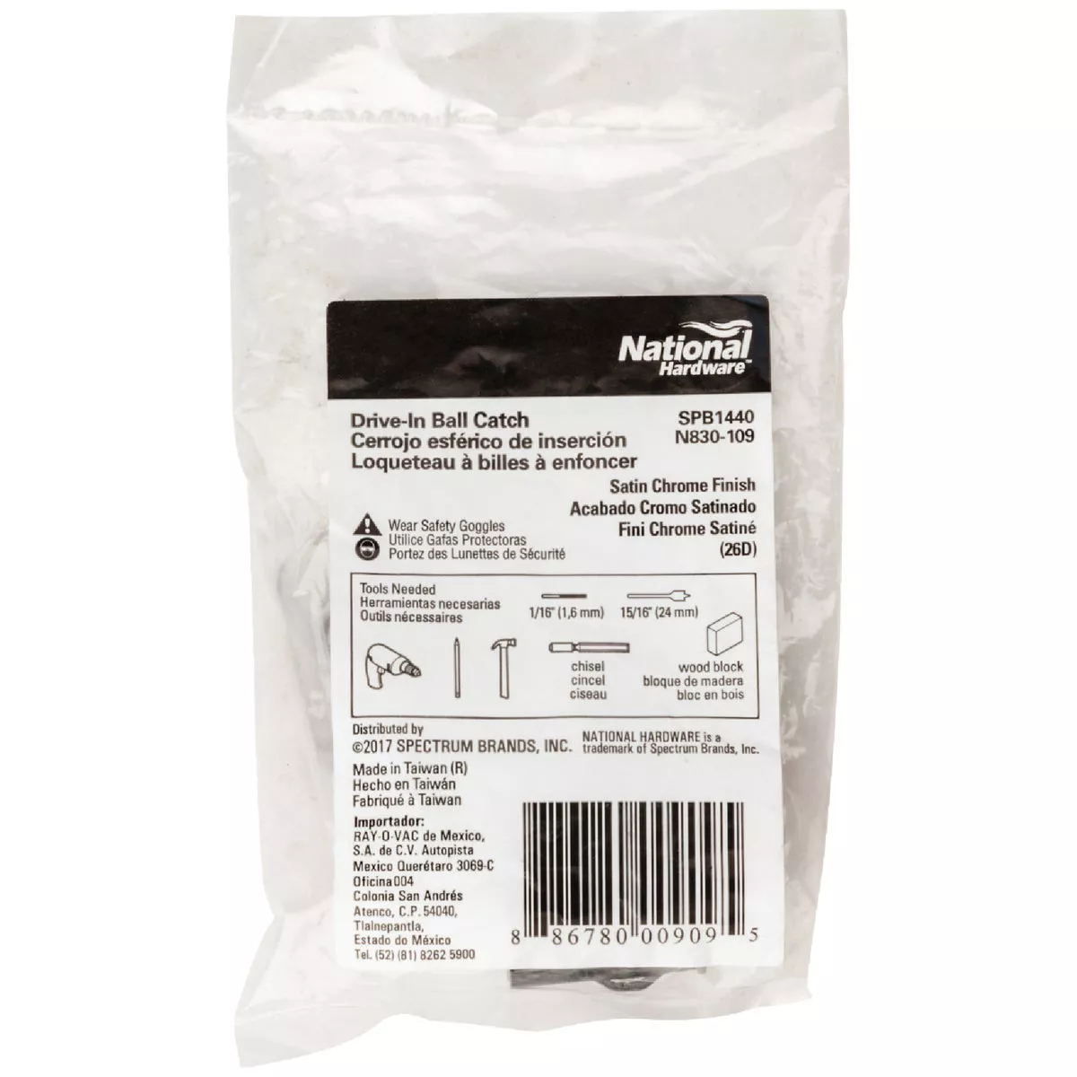 National 1440 Satin Chrome Drive-In Ball Catch - photo 2