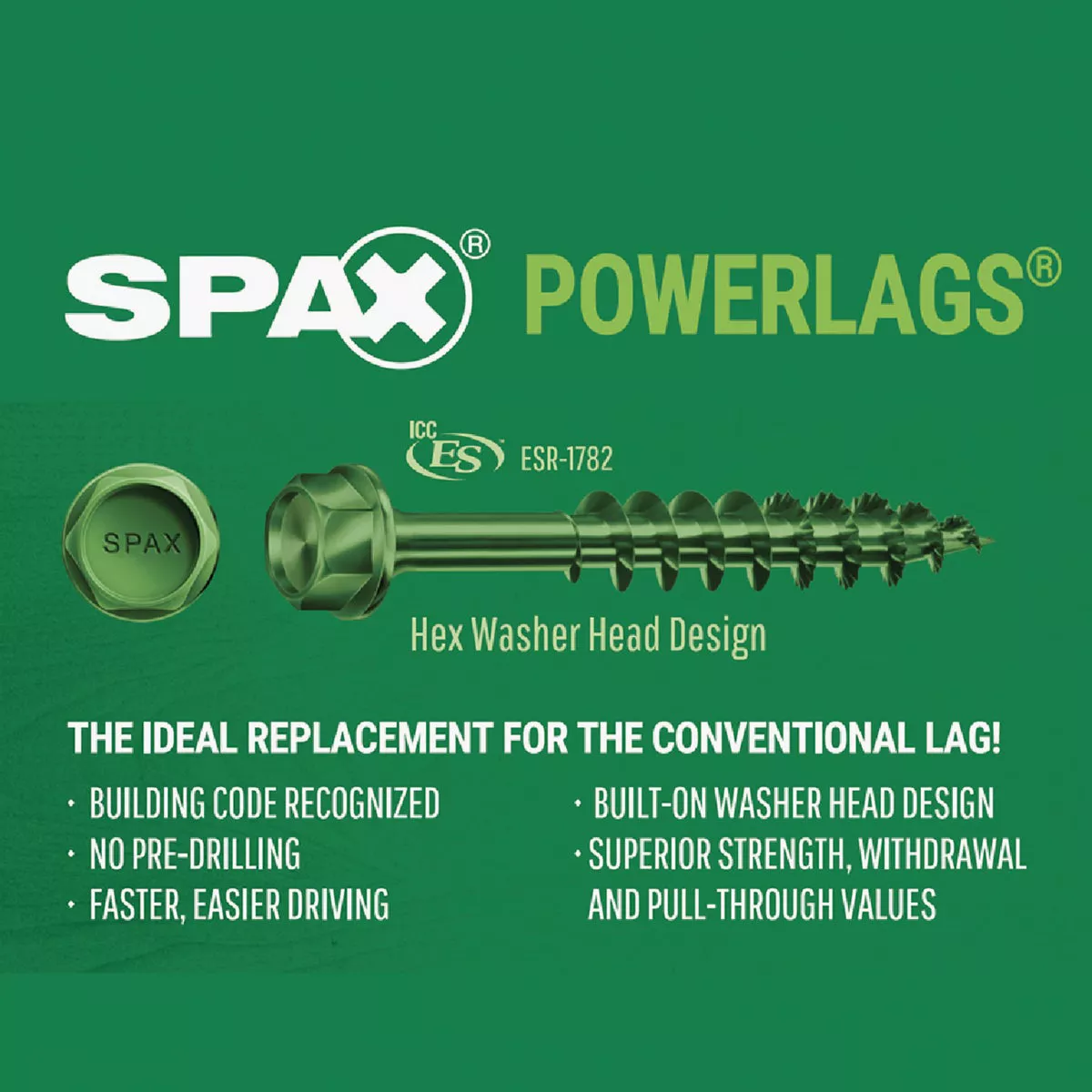 Spax PowerLags 1/4 In. x 3 In. Hex Head Exterior Structure Screw (500 Ct.) - photo 3