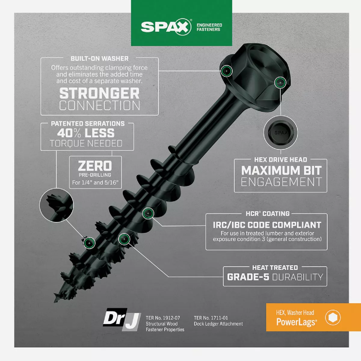 SPAX Powerlag 1/4 In. x 6 In. Hex Washer Head HCR (Exterior Rated) Lag Screw (500 Ct.)- - photo 6