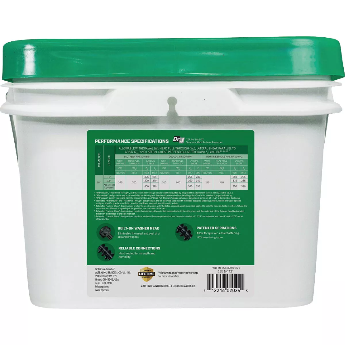 SPAX Powerlag 1/4 In. x 6 In. Hex Washer Head HCR (Exterior Rated) Lag Screw (500 Ct.)- - photo 4