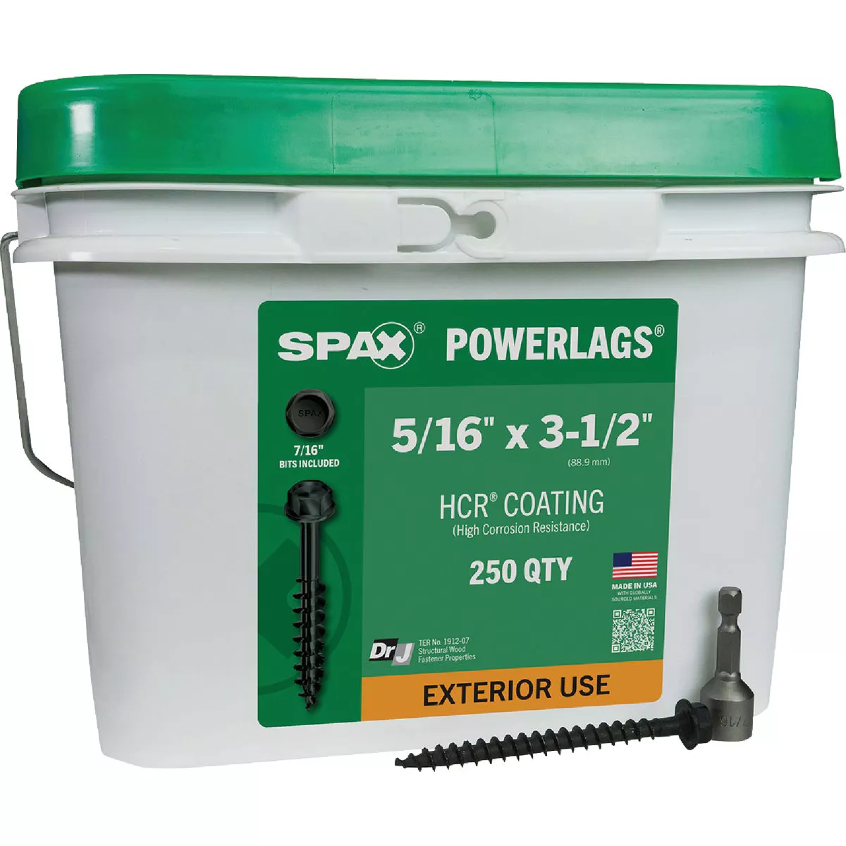 SPAX Powerlag 5/16 In. x 3-1/2 In. Hex Washer Head HCR (Exterior Rated) Lag Screw (250 Ct.)