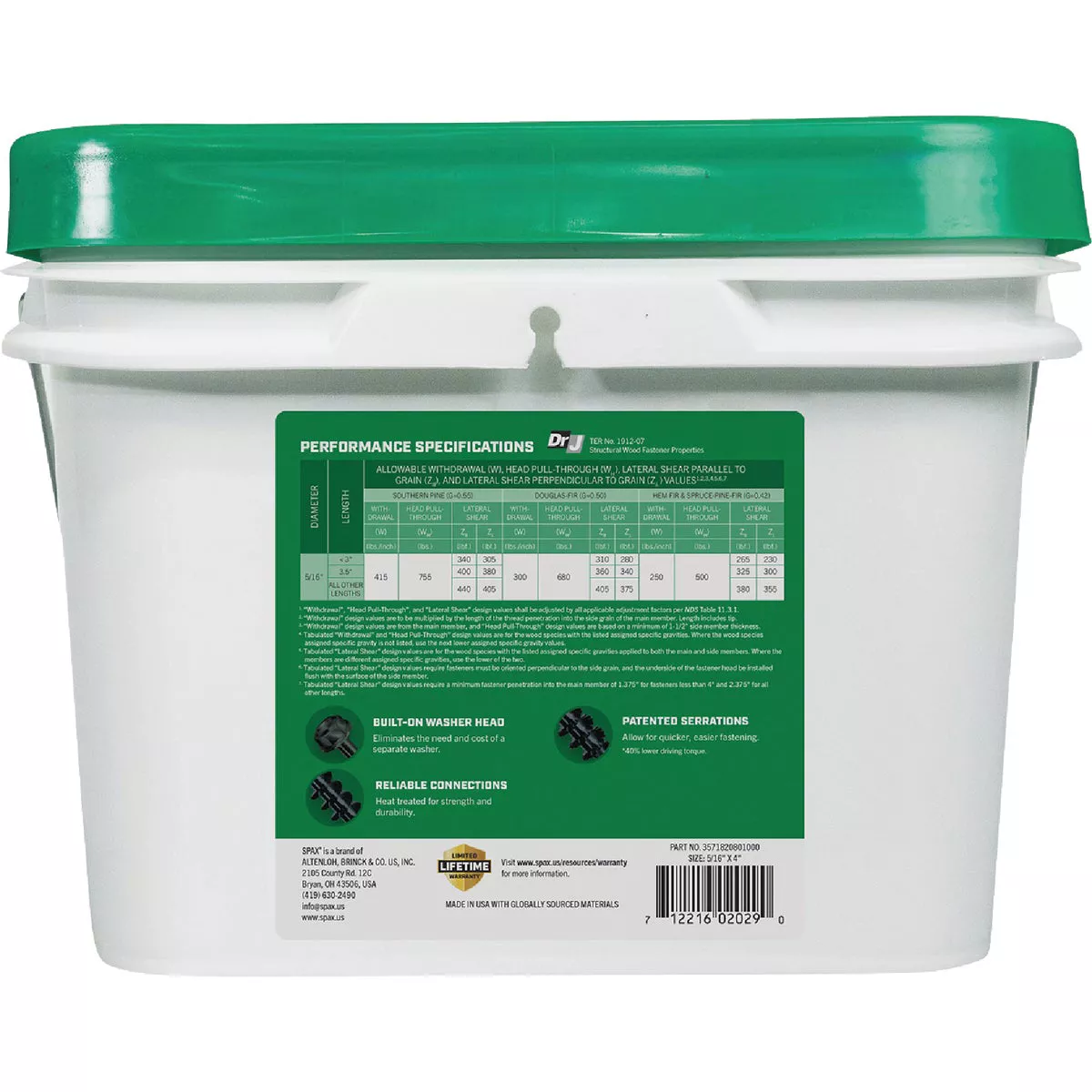 SPAX Powerlag 5/16 In. x 4 In. Hex Washer Head HCR (Exterior Rated) Lag Screw (250 Ct.) - photo 3