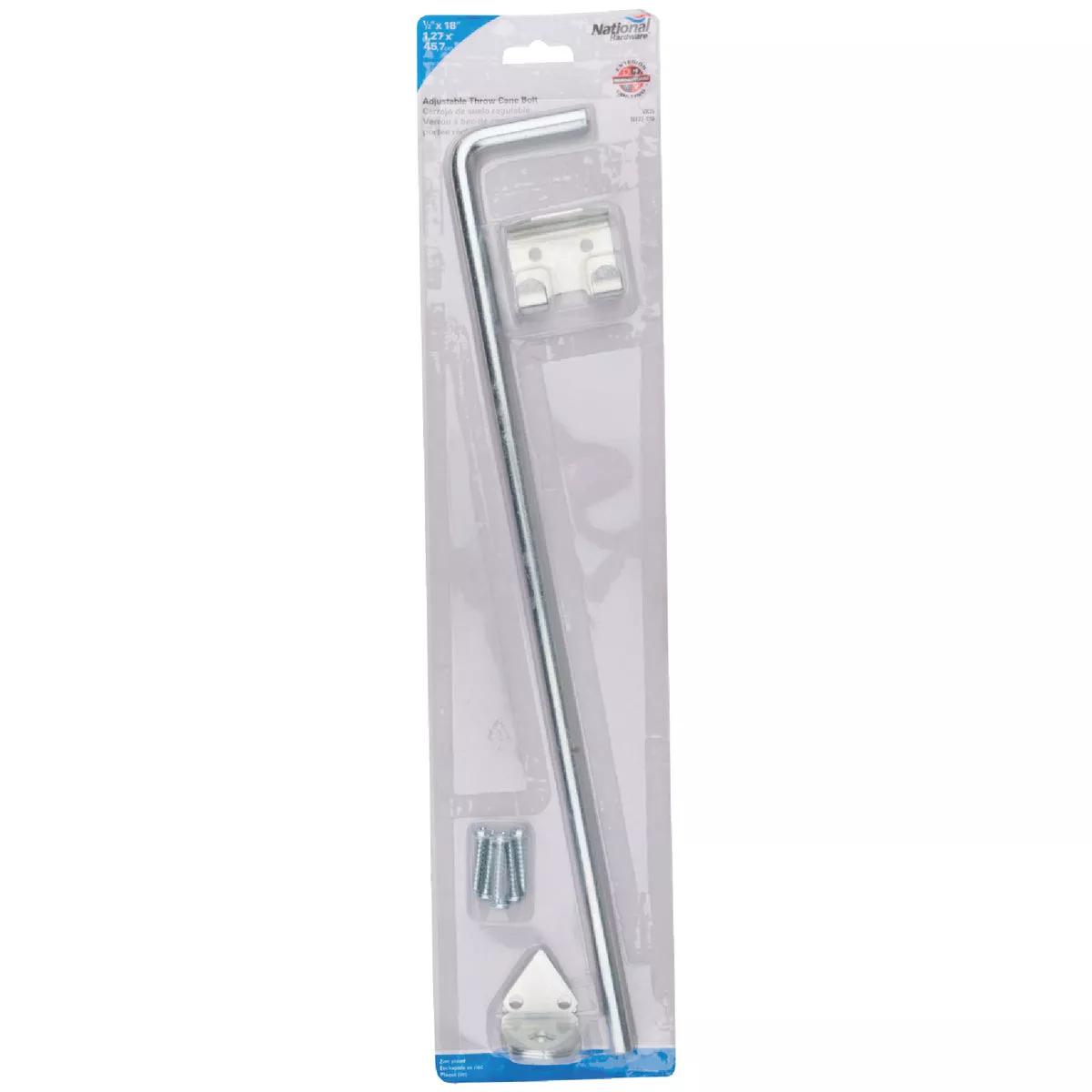 National Hardware 1/2 In. X 18 In. Zinc Plated Steel Cane Bolt - photo 2