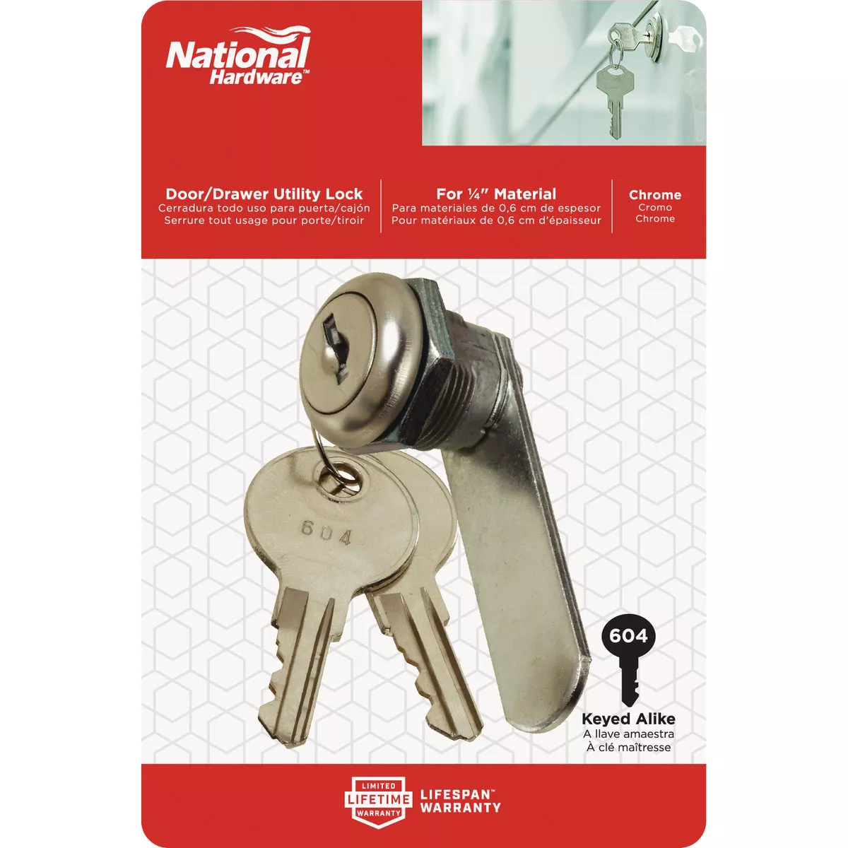 National Hardware 1/4 In. Chrome Utility Lock - photo 2