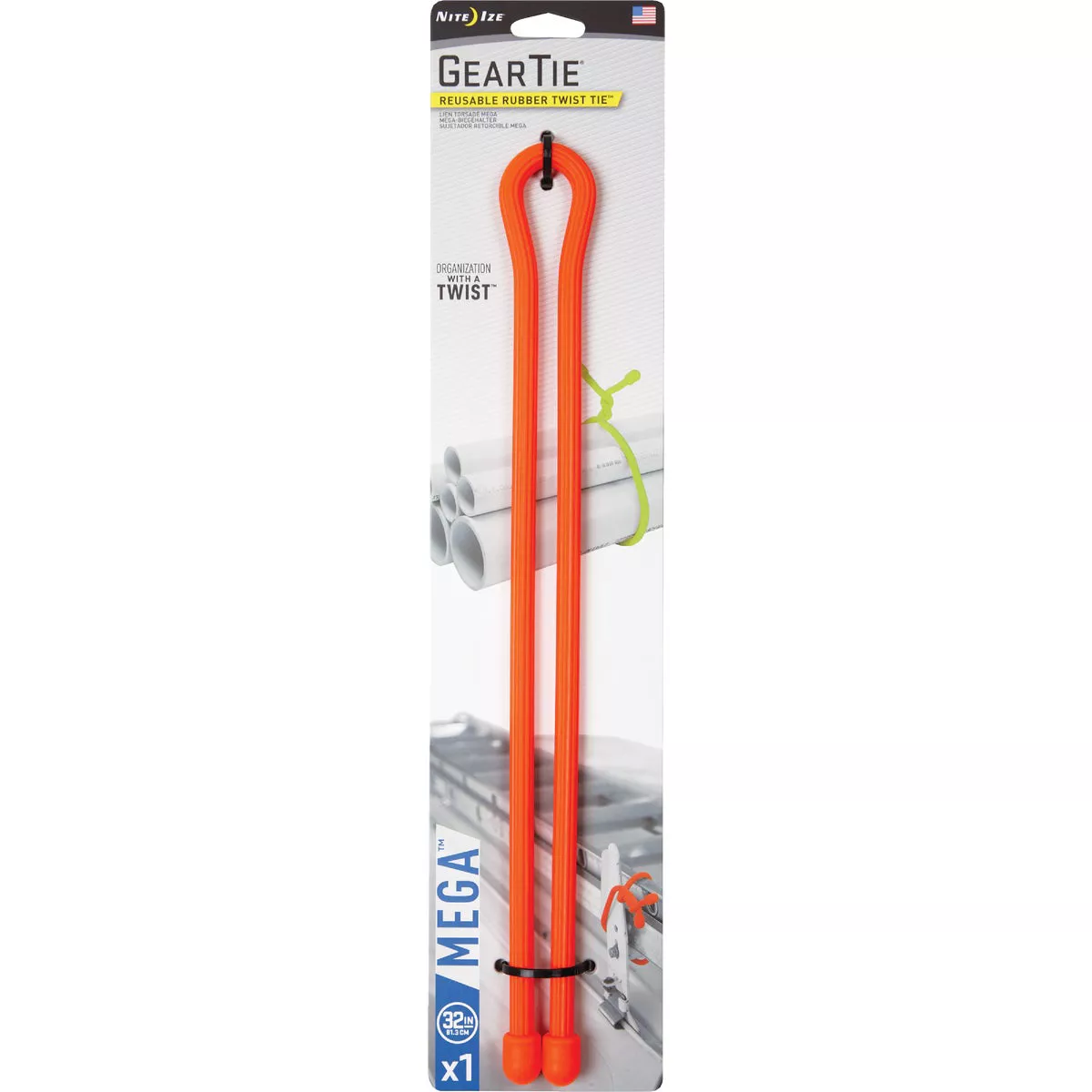 GearTie 32 In. Orange Rubber Mega Twist Tie - photo 2