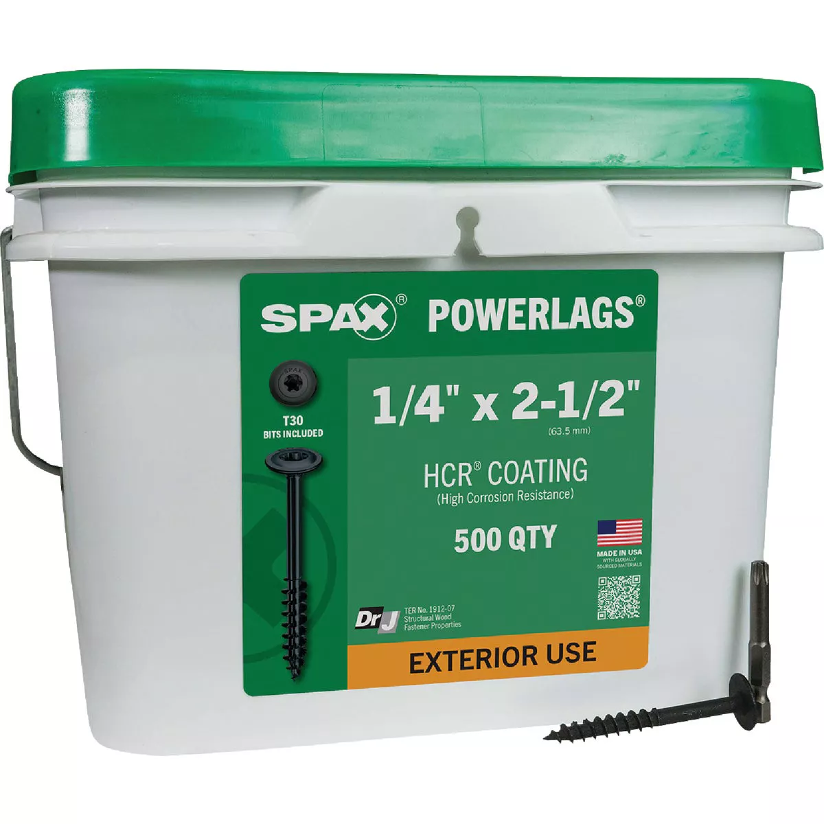 Spax PowerLags 1/4 In. x 2-1/2 In. Washer Head Exterior Structure Screw (500 Ct.)
