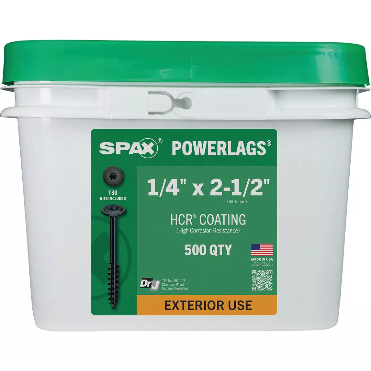 Spax PowerLags 1/4 In. x 2-1/2 In. Washer Head Exterior Structure Screw (500 Ct.) - photo 2